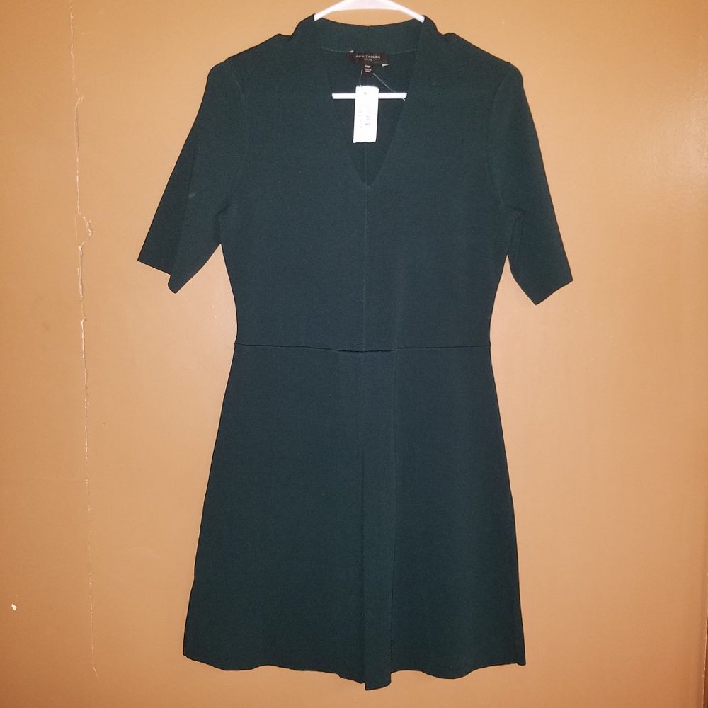 $119 ANN TAYLOR XXSP GREEN V-NECK DRESS NWT